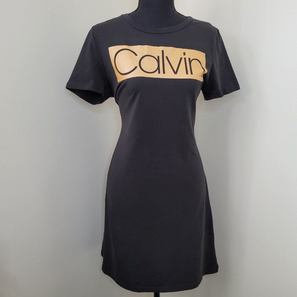 Calvin Klein Jeans Short Sleeve Midi Logo T-Shirt Dress